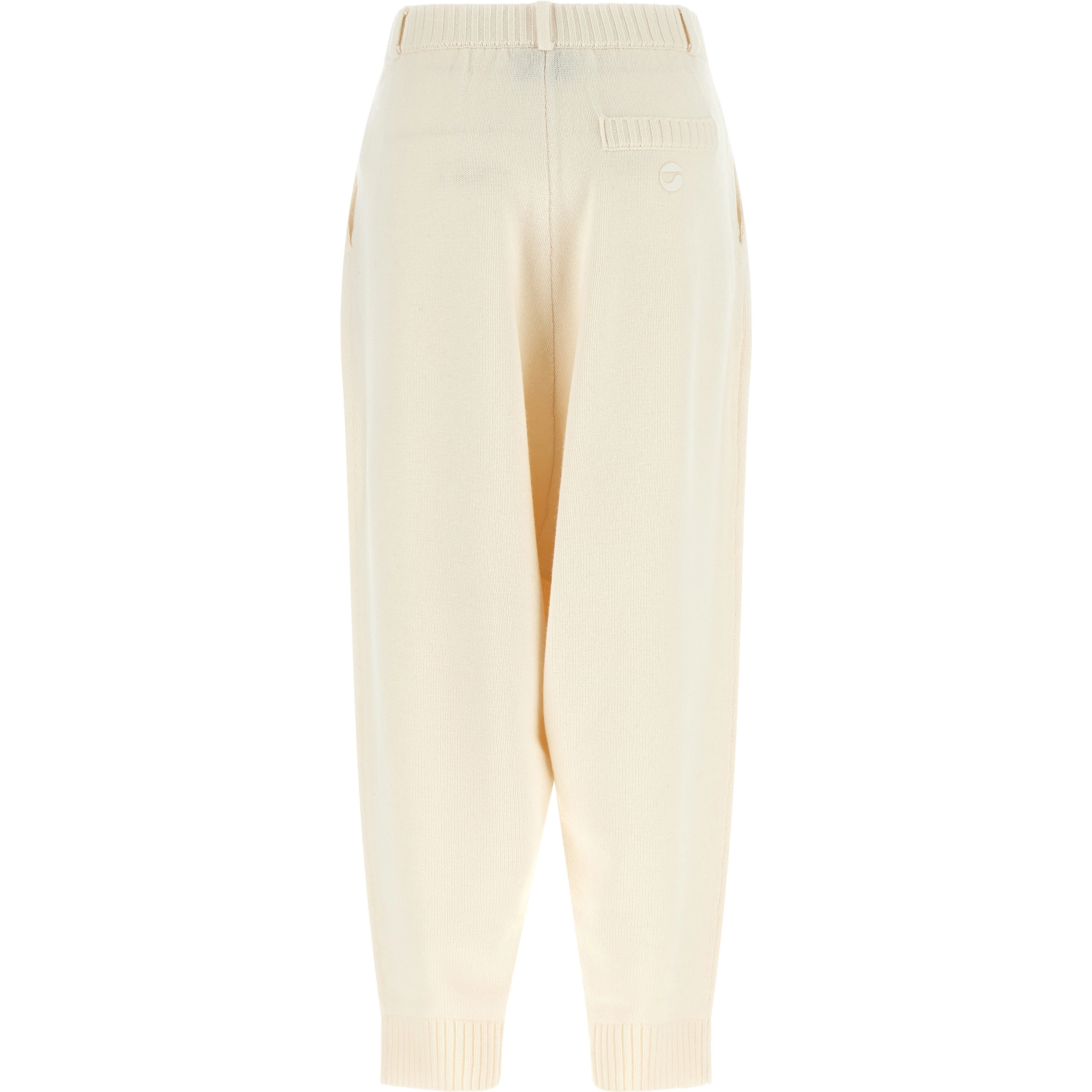 White Wool Casual Pants