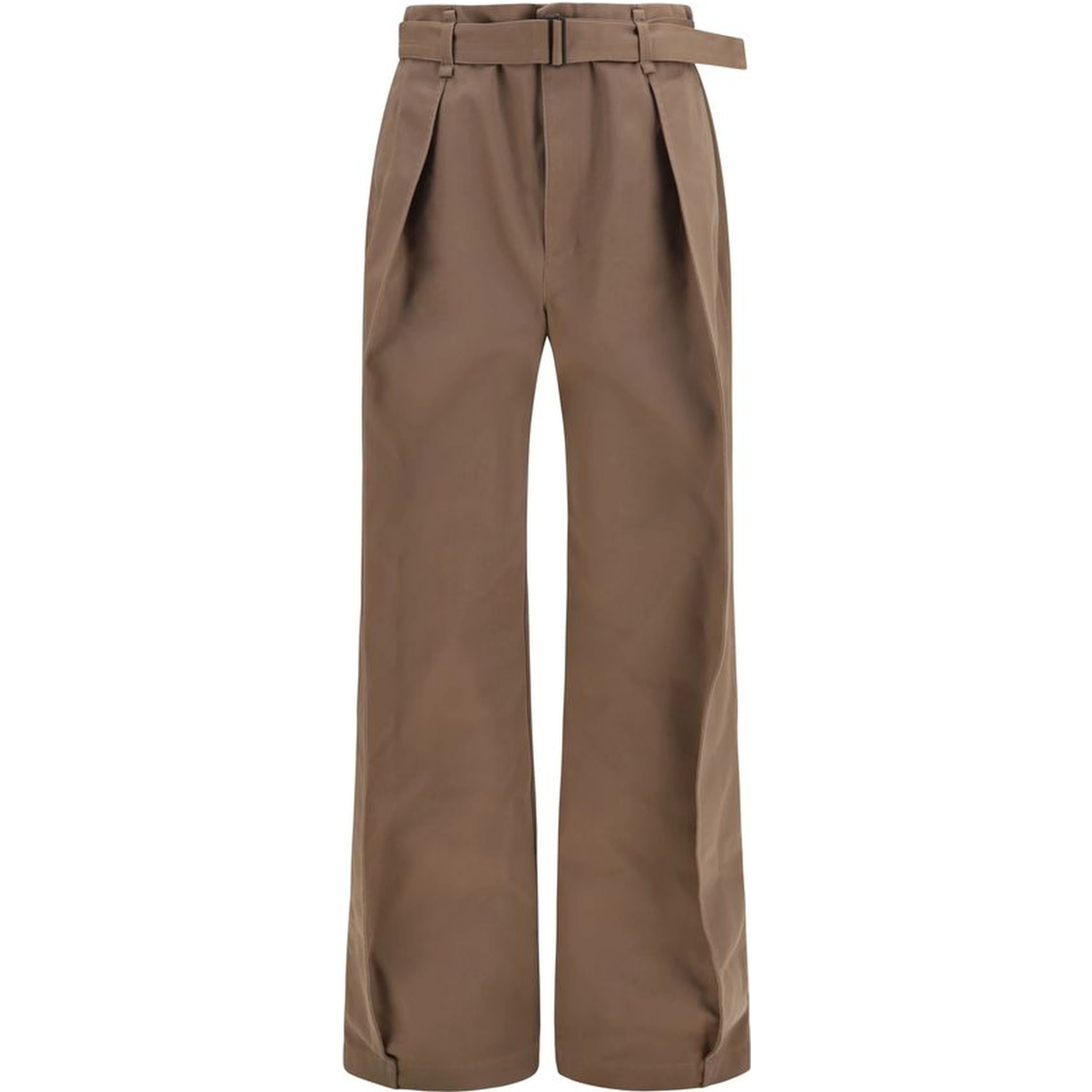 Brown Polyester Casual Pants