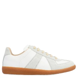 White Polyvinyl Low Top Sneakers