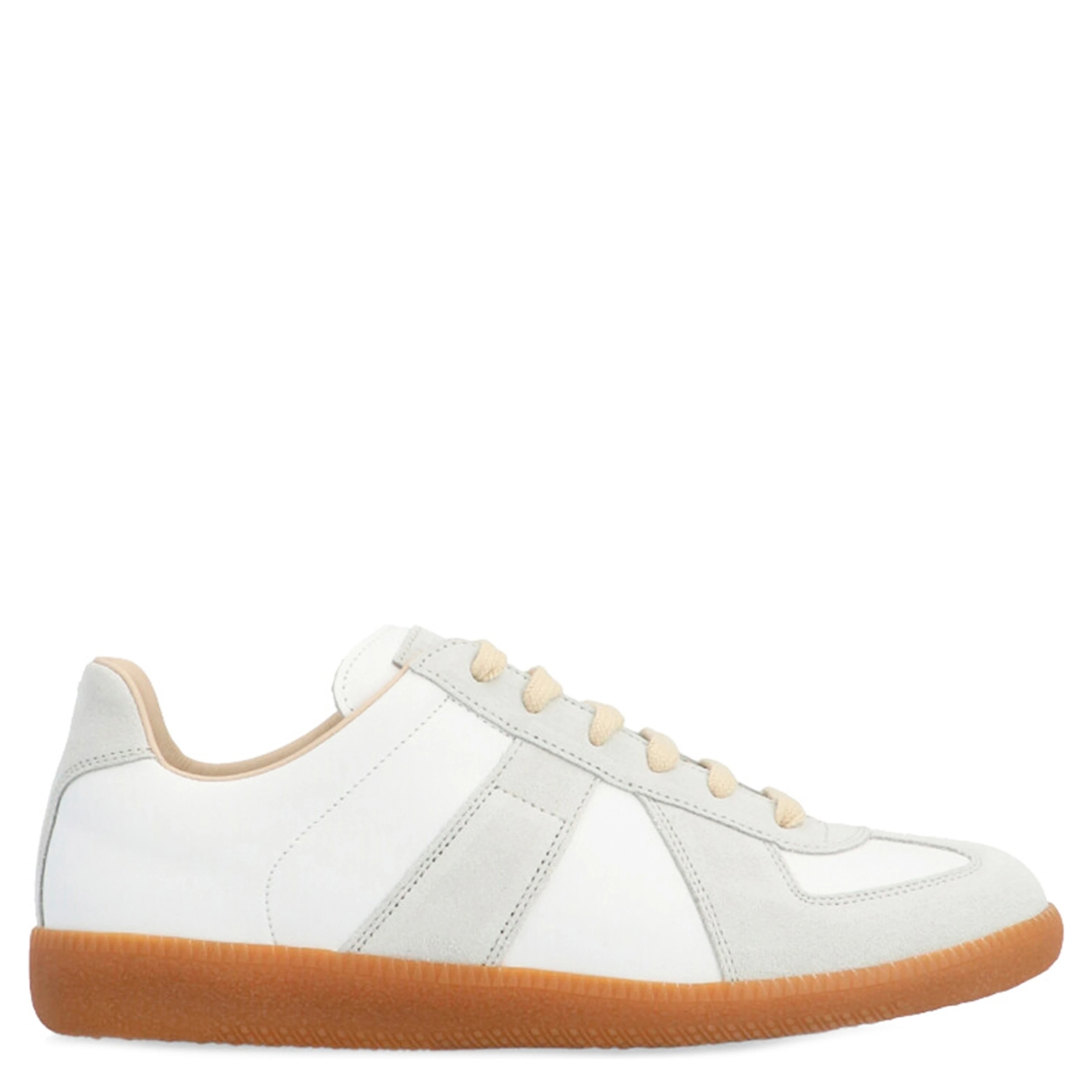 White Polyvinyl Low Top Sneakers
