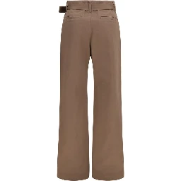 Brown Polyester Casual Pants