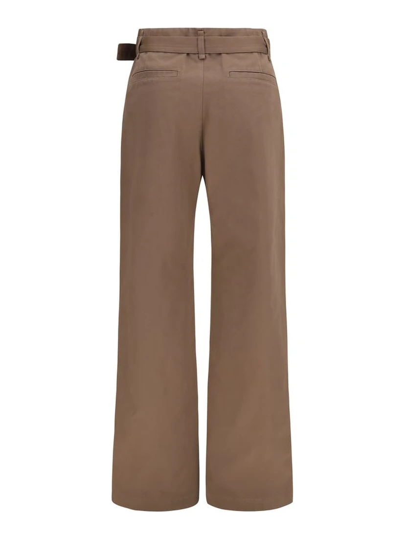 Brown Polyester Casual Pants