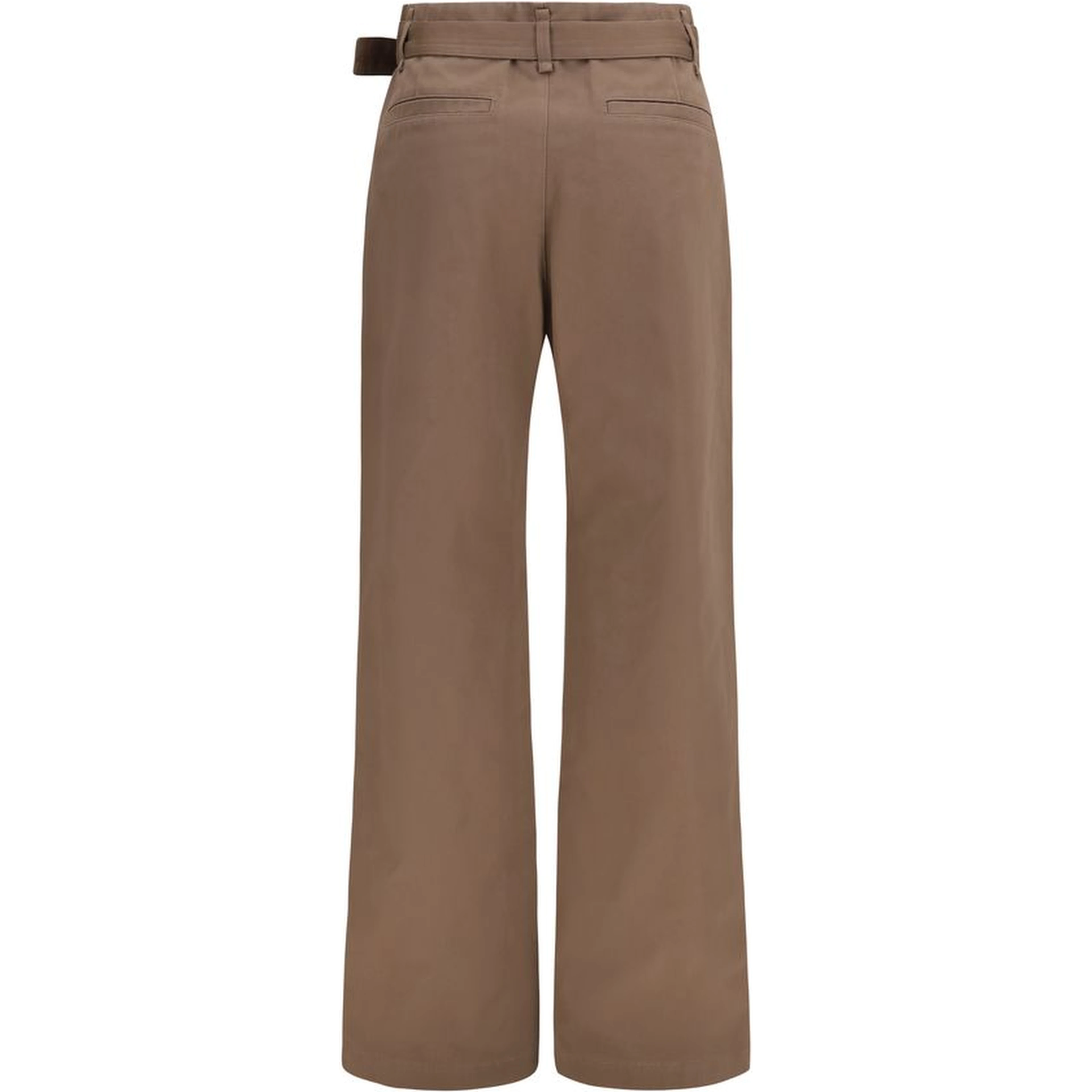 Brown Polyester Casual Pants