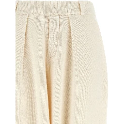 White Wool Casual Pants
