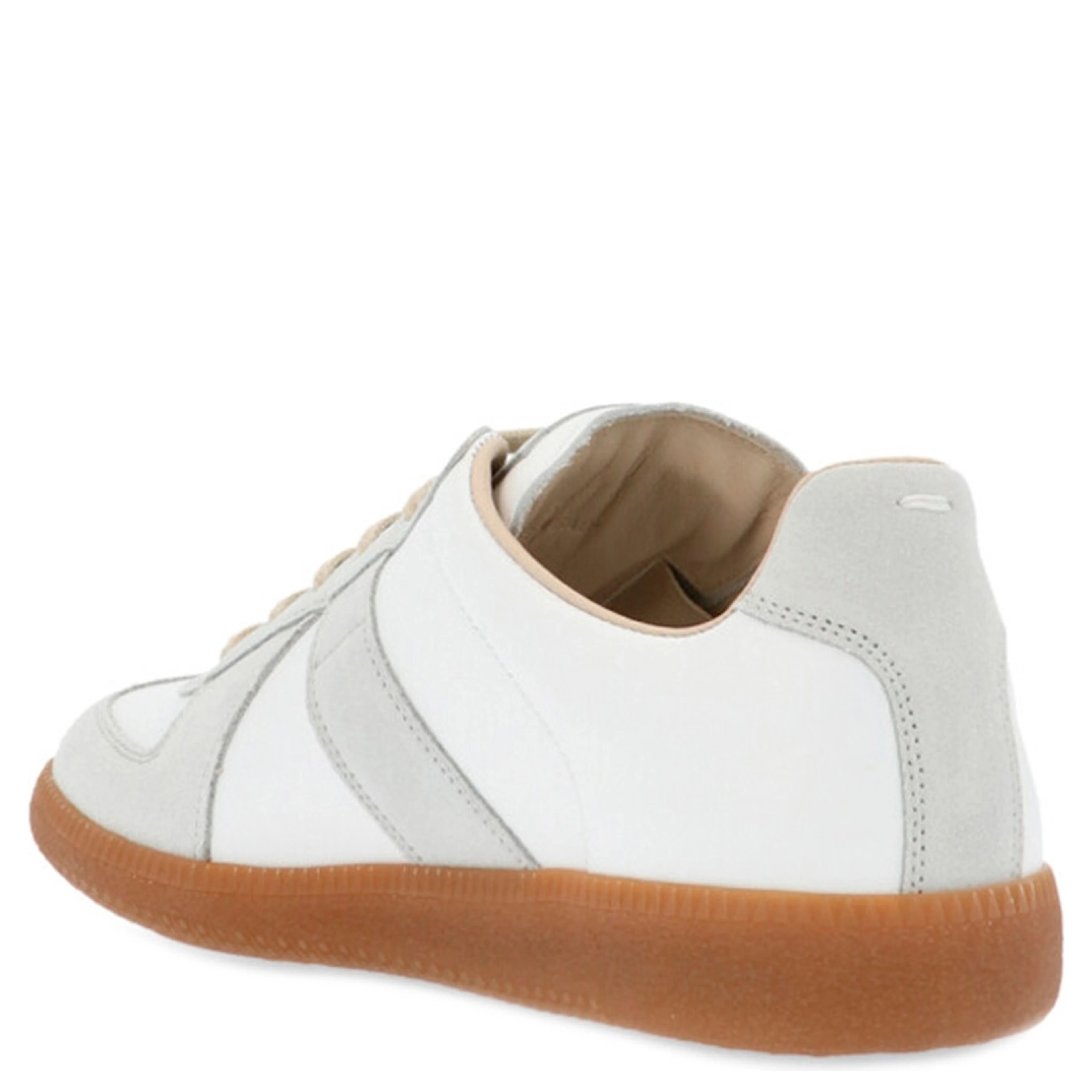 White Polyvinyl Low Top Sneakers