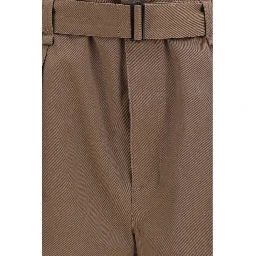 Brown Polyester Casual Pants
