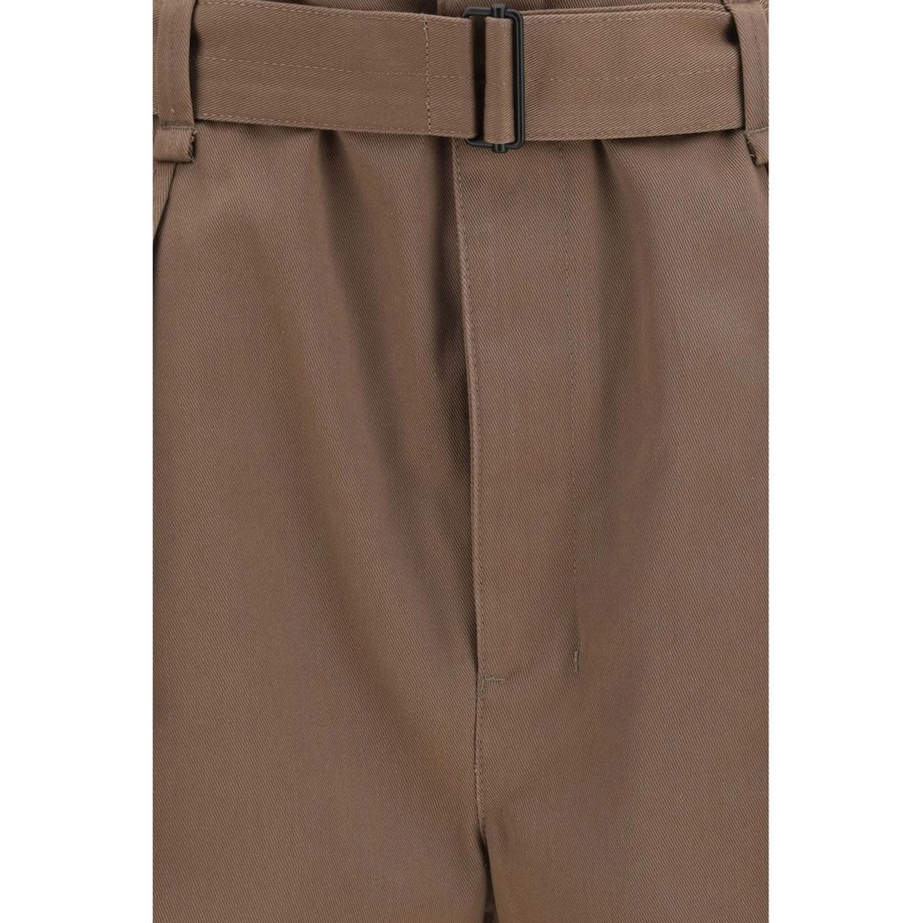 Brown Polyester Casual Pants
