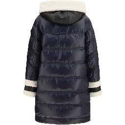 Blue Polyamide Full-Length Jacket