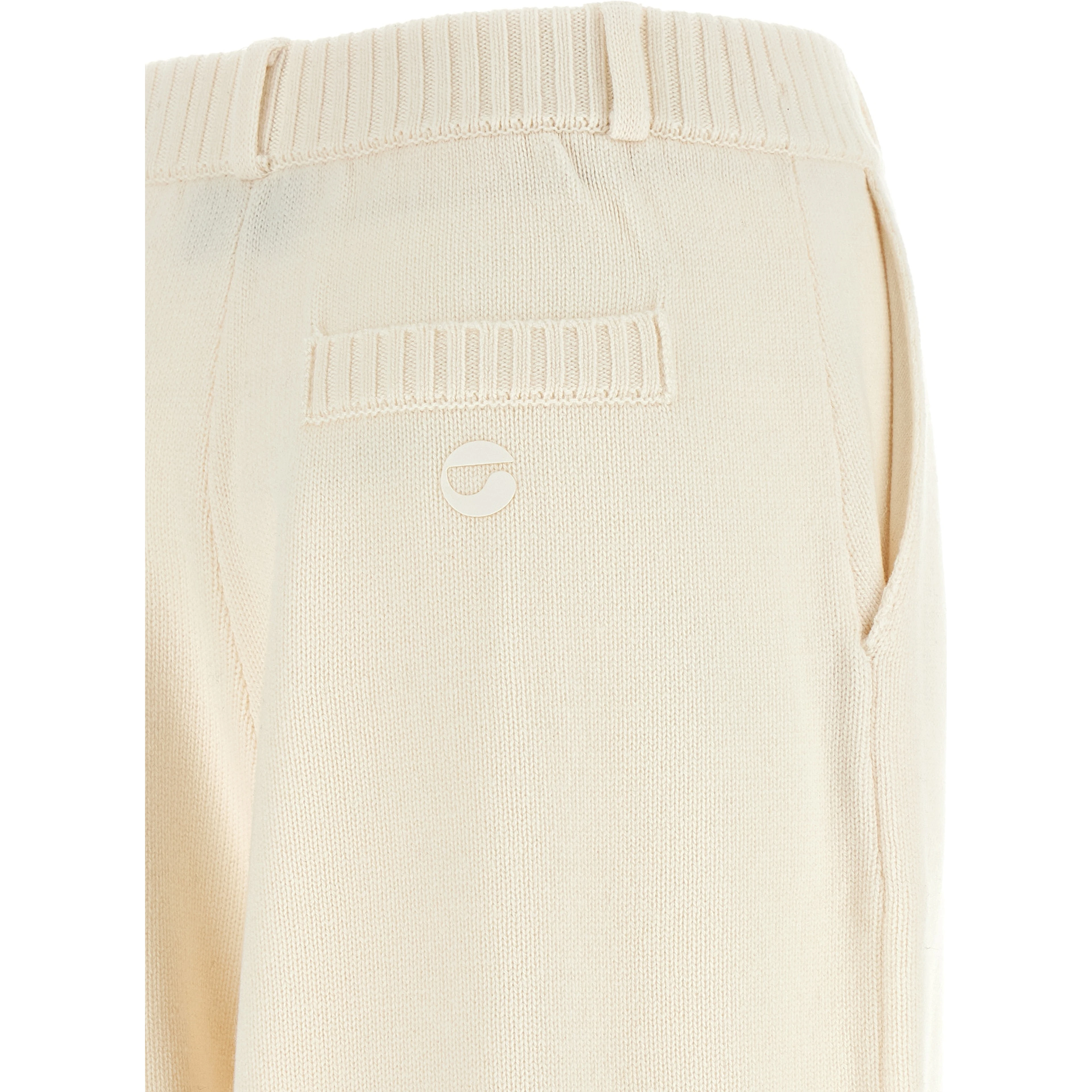 White Wool Casual Pants