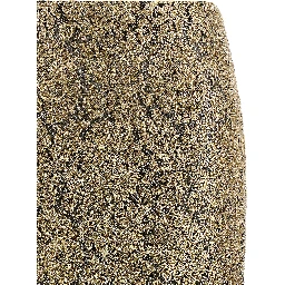 Gold Polyester Midi Skirt