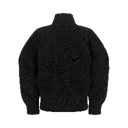 Black Polyester Full-Length Jacket