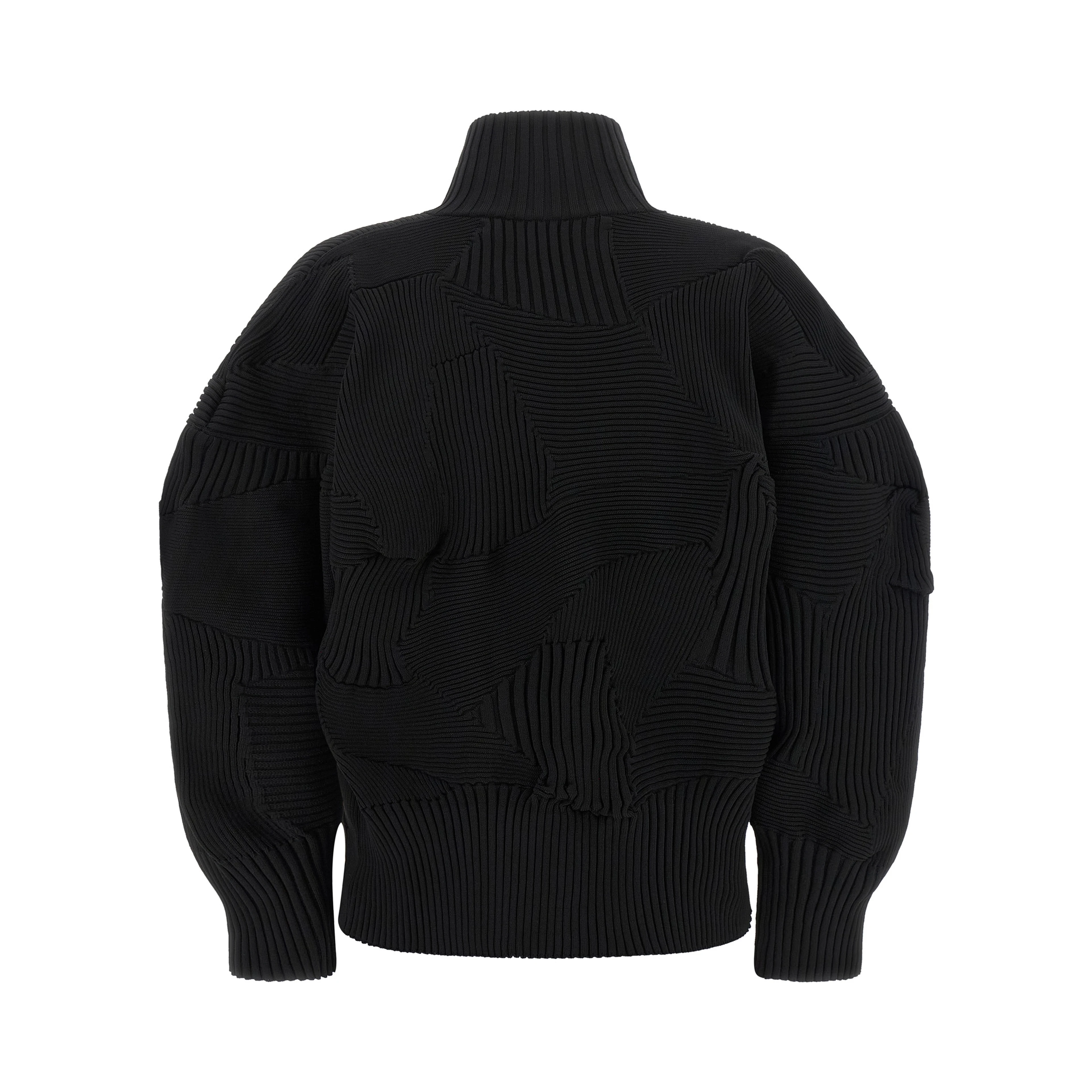 Black Polyester Full-Length Jacket