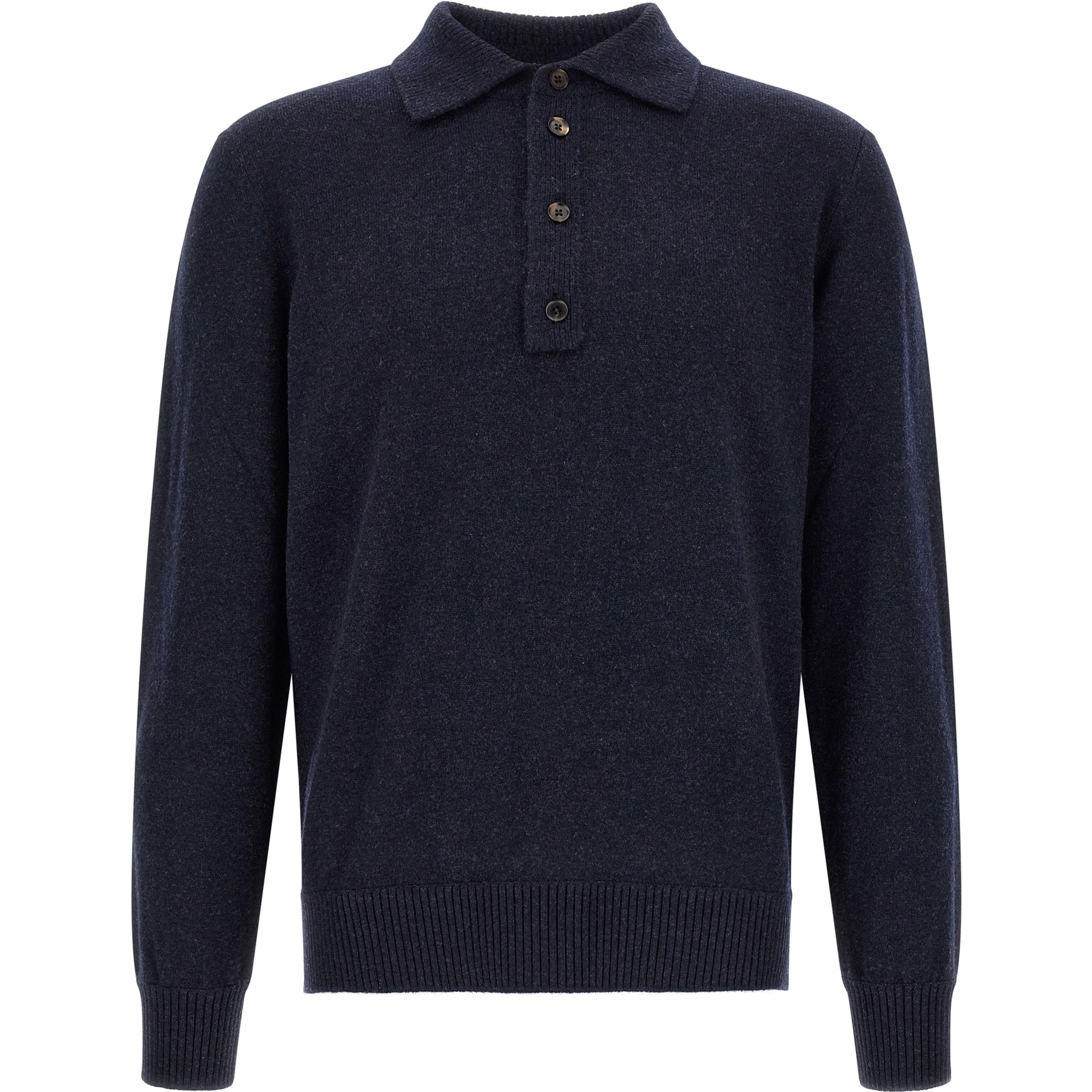 Blue Wool Polo Shirt