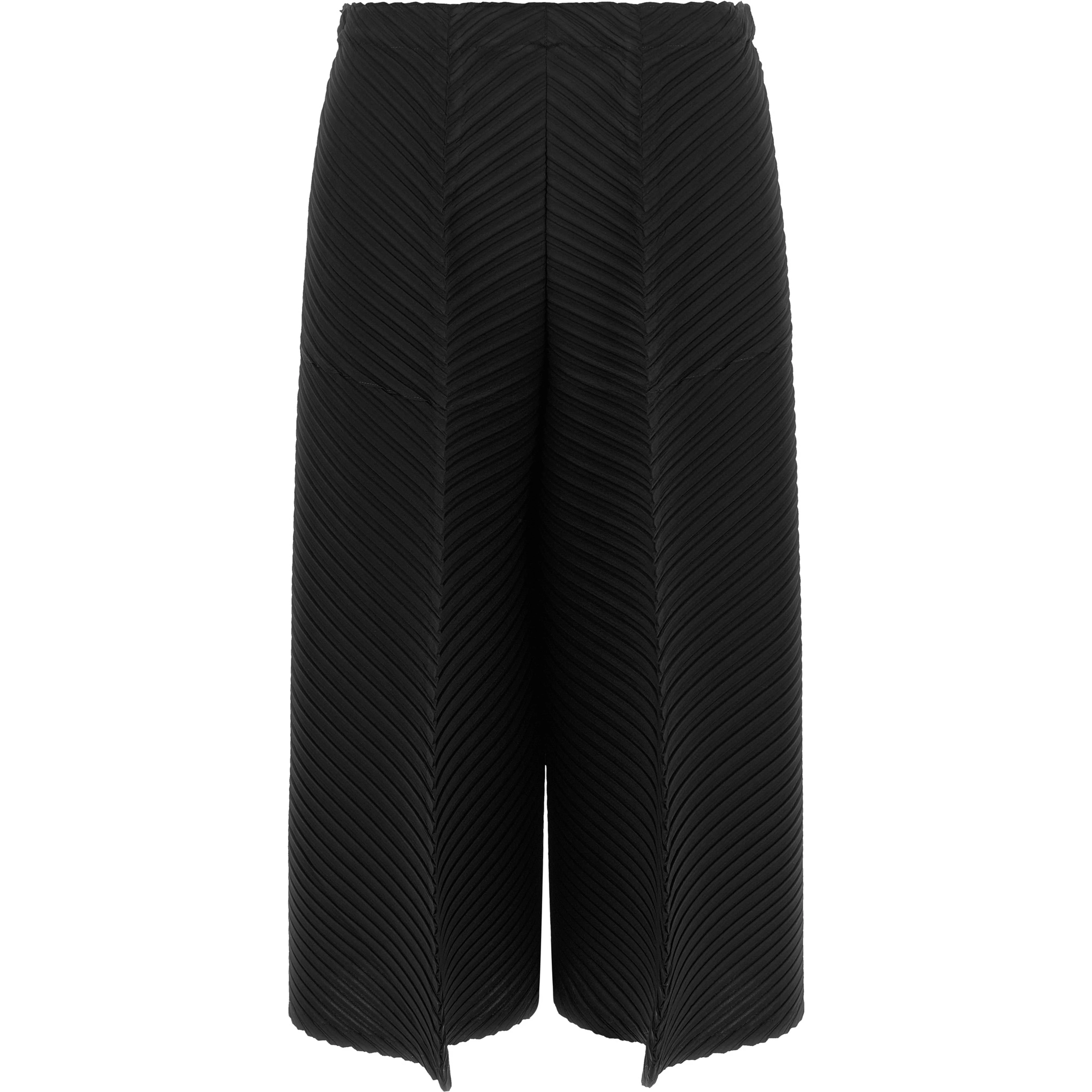 Black Polyester Casual Pants