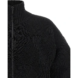 Black Polyester Full-Length Jacket