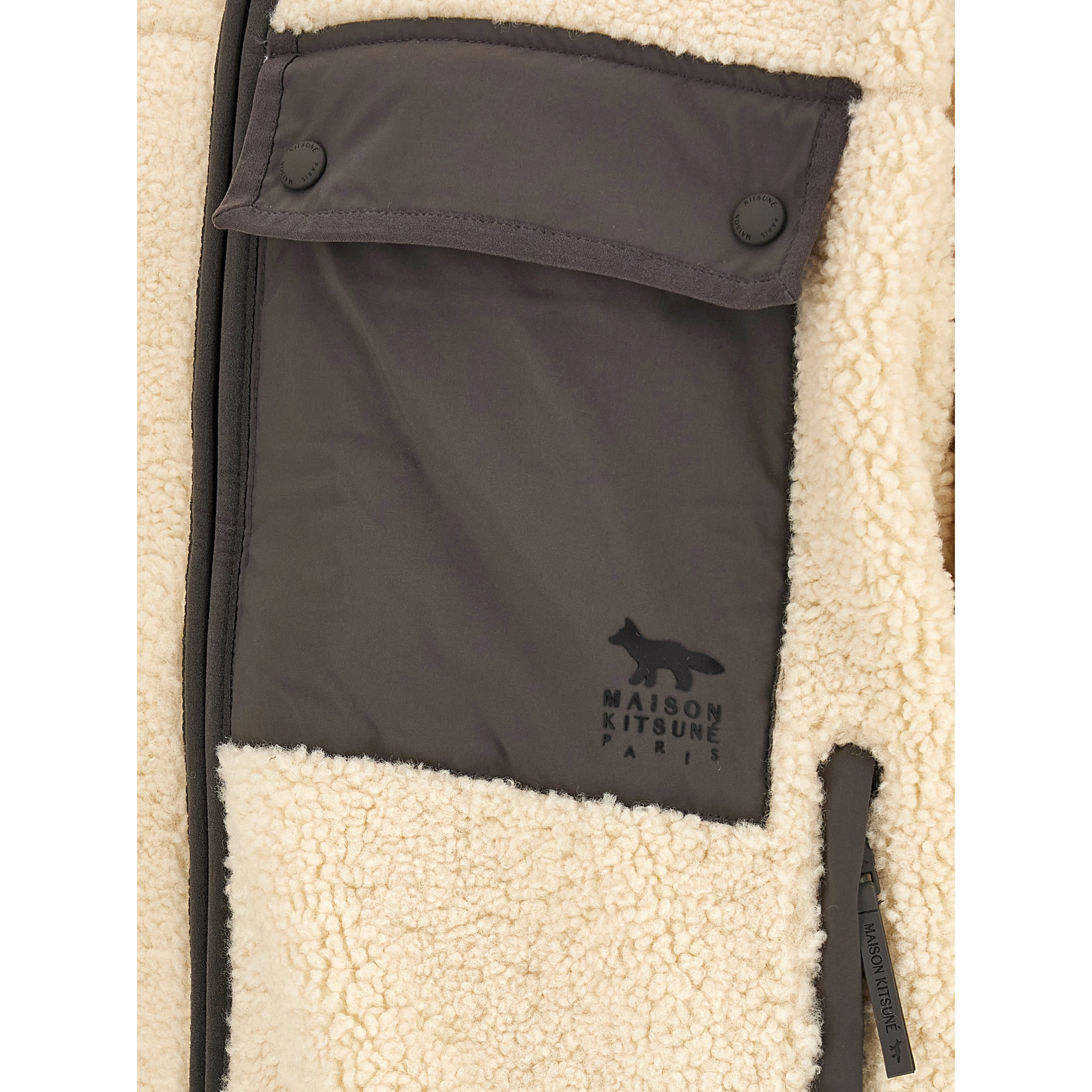 Beige Polyester Full-Length Jacket