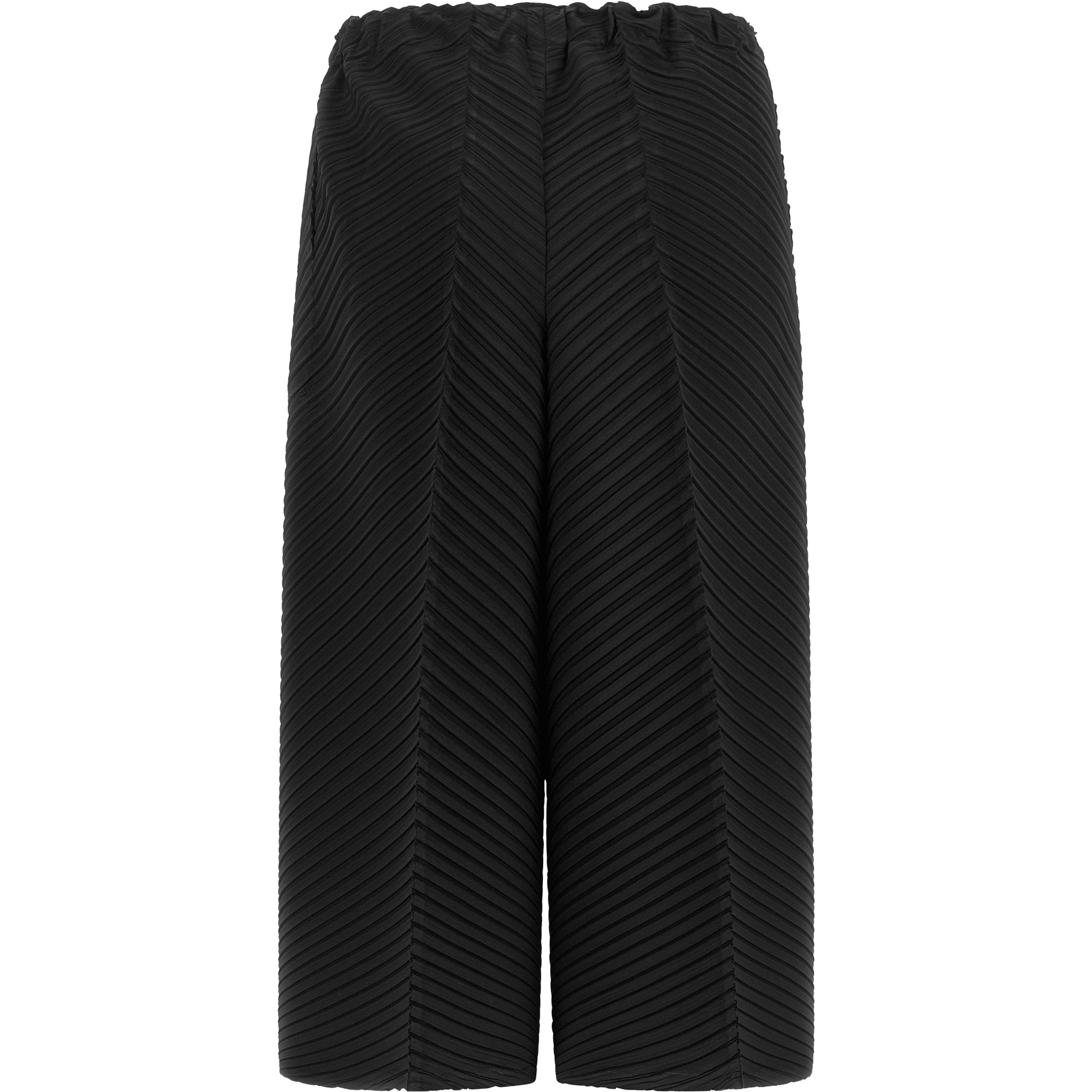 Black Polyester Casual Pants