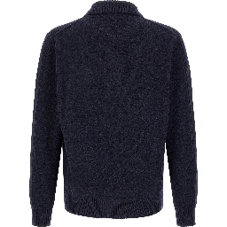 Blue Wool Polo Shirt