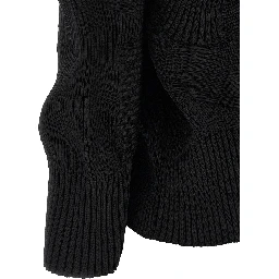 Black Polyester Full-Length Jacket