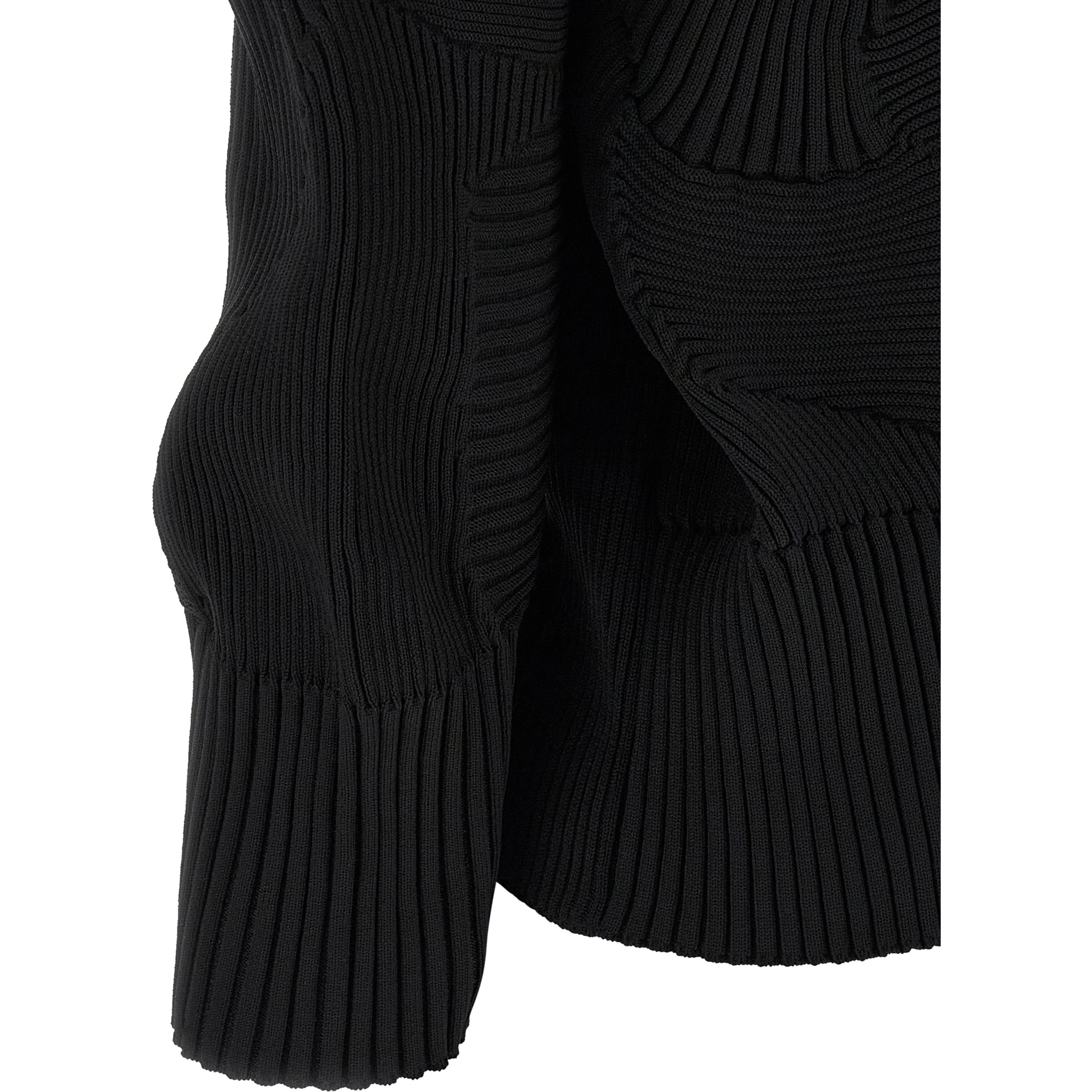 Black Polyester Full-Length Jacket