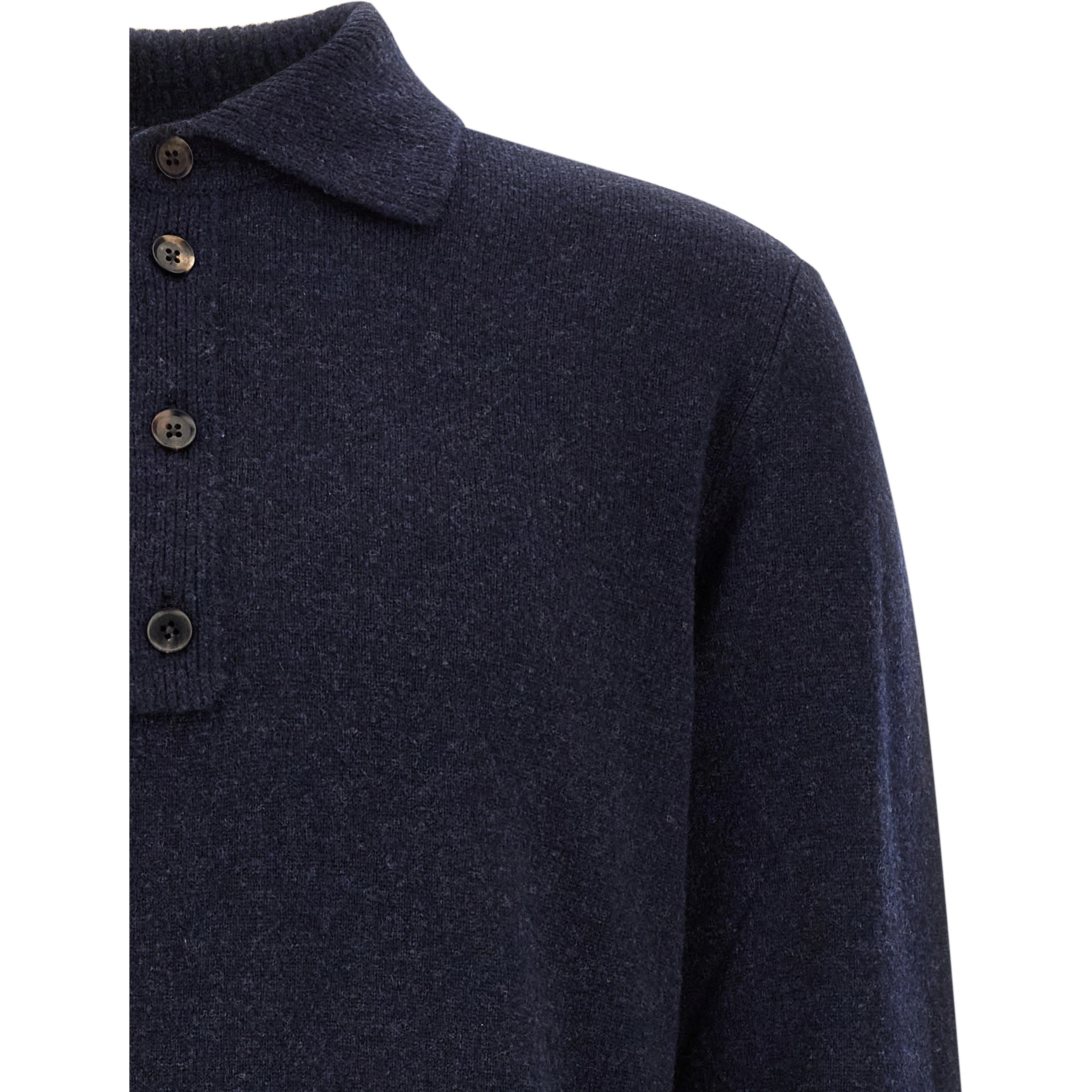 Blue Wool Polo Shirt