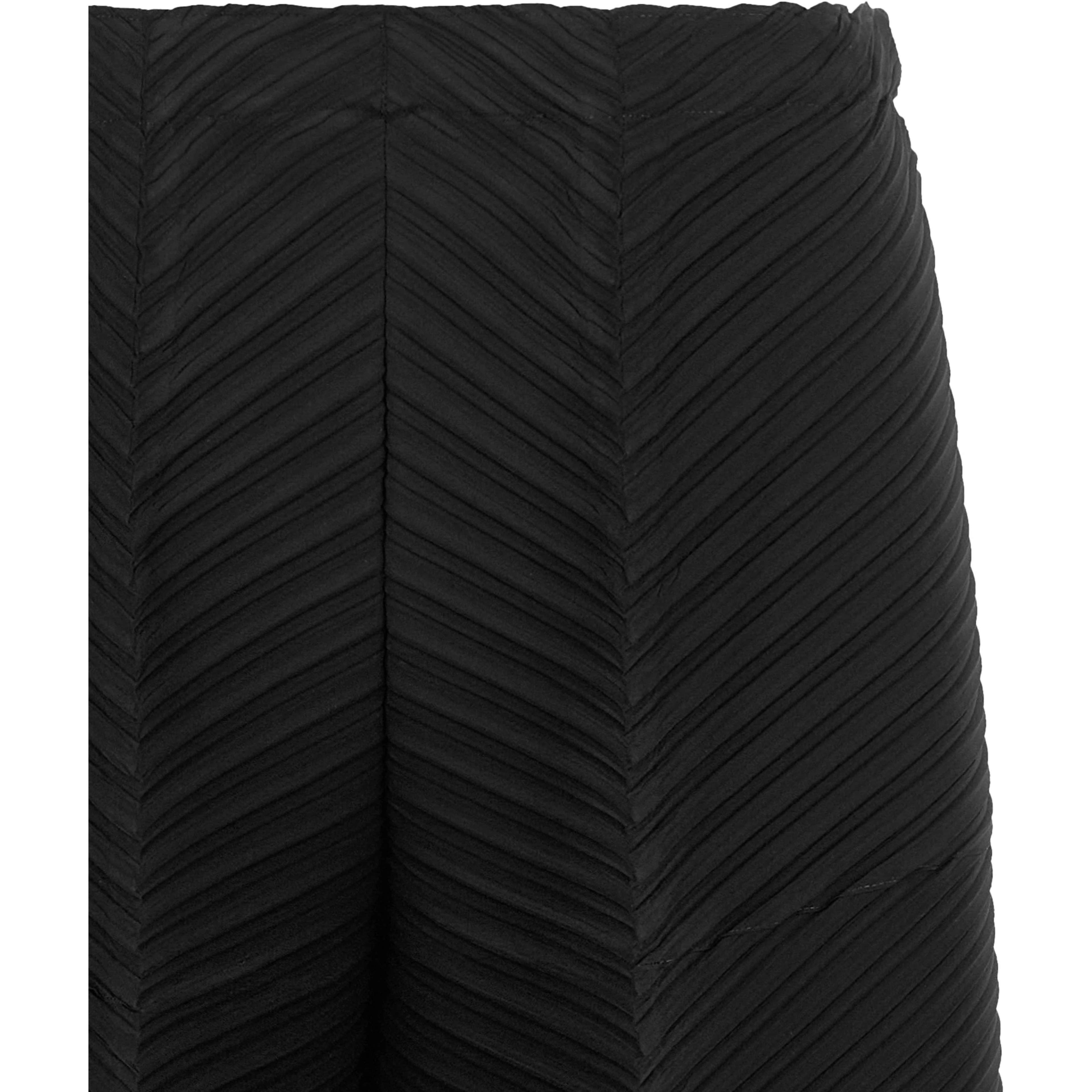 Black Polyester Casual Pants