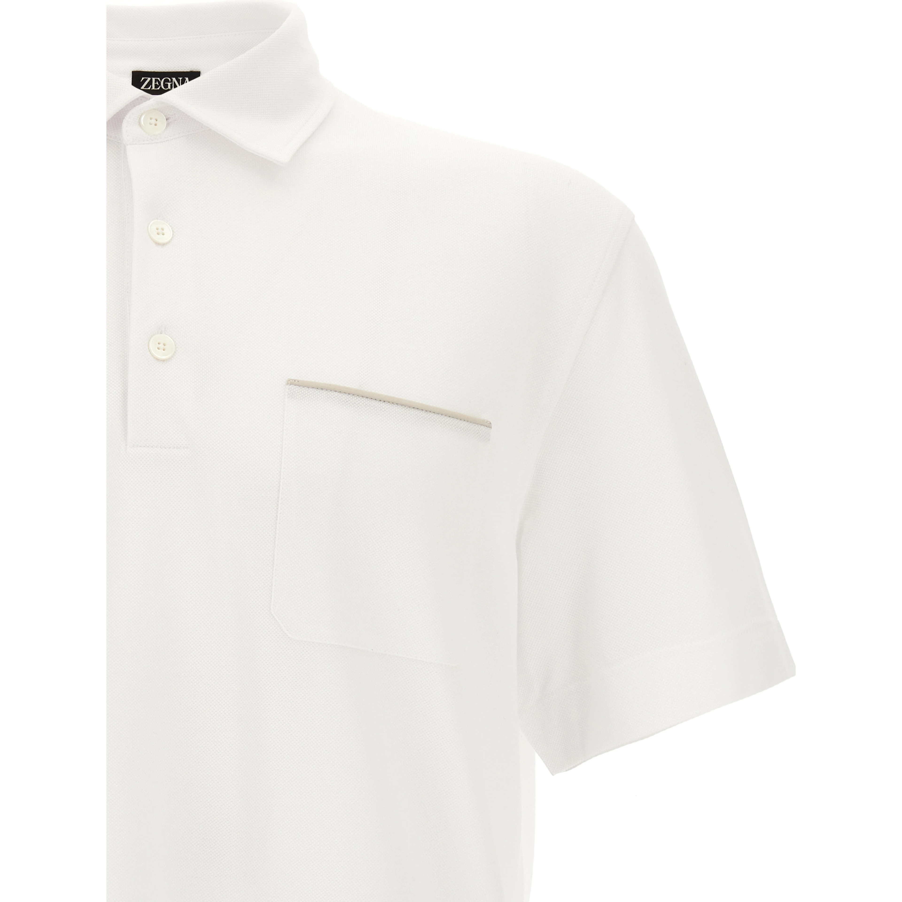 White Cotton Polo Shirt