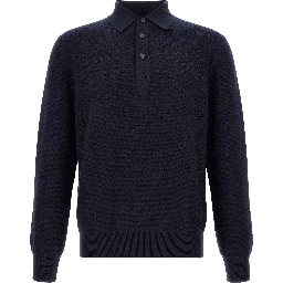 Blue Cashmere Polo Shirt