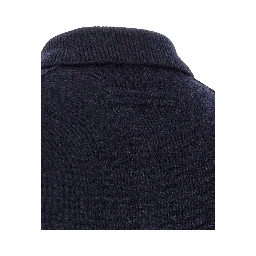 Blue Wool Polo Shirt