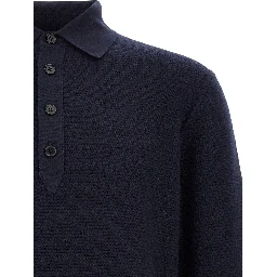 Blue Cashmere Polo Shirt