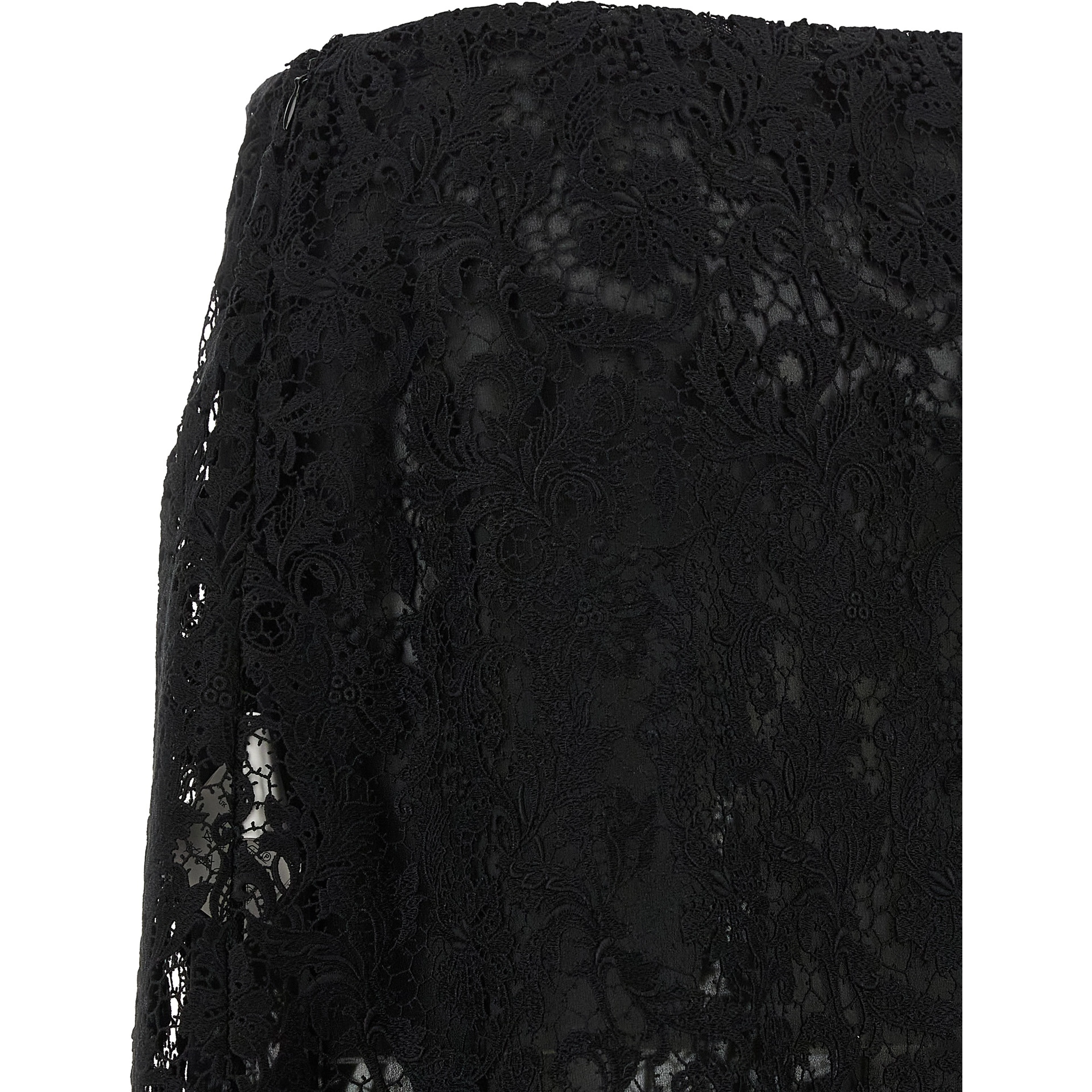 Black Cotton Midi Skirt