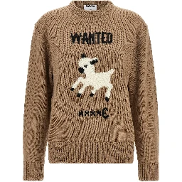 Beige Virgin Wool Cardigan