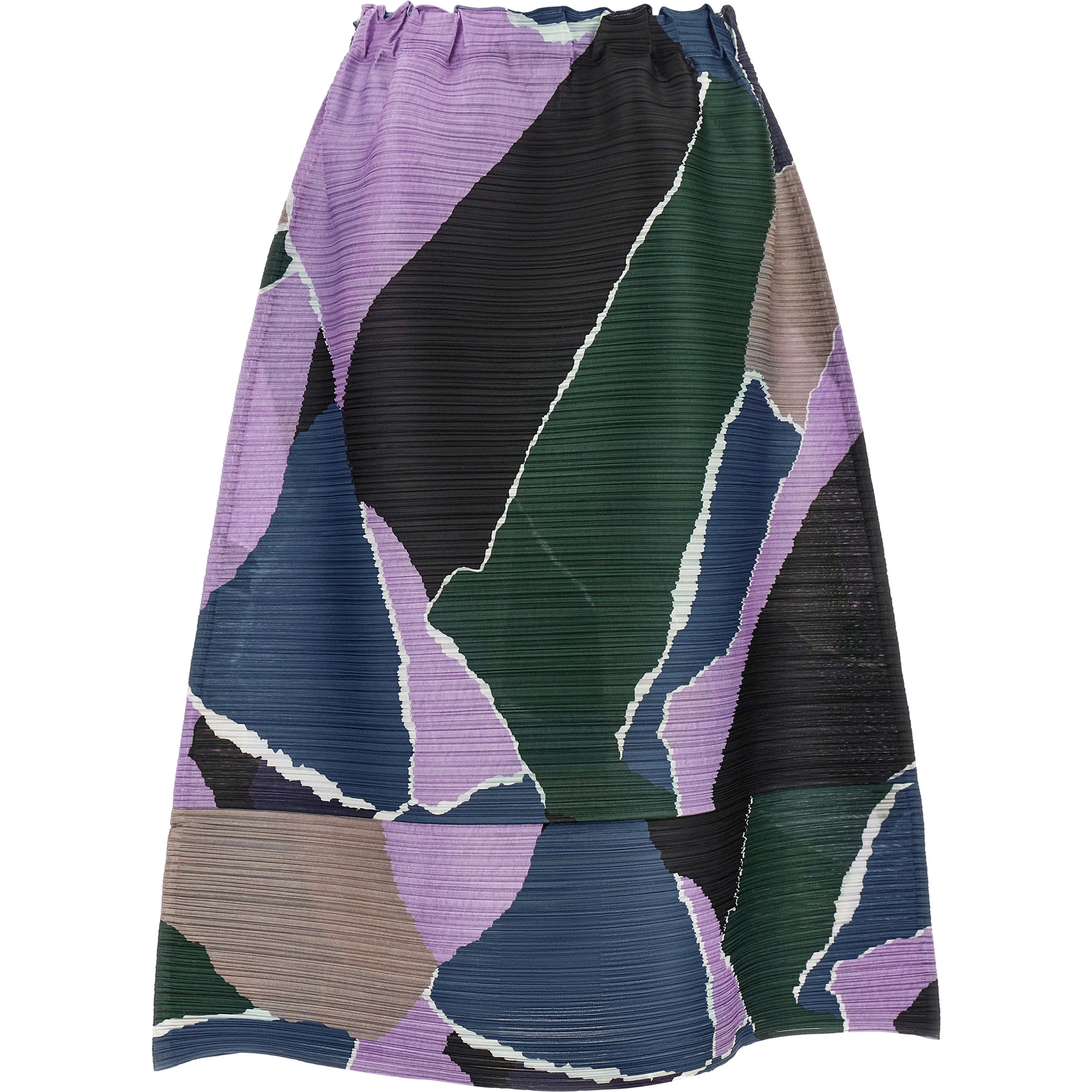 Multicolor Polyester Midi Skirt