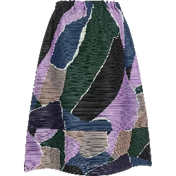 Multicolor Polyester Midi Skirt
