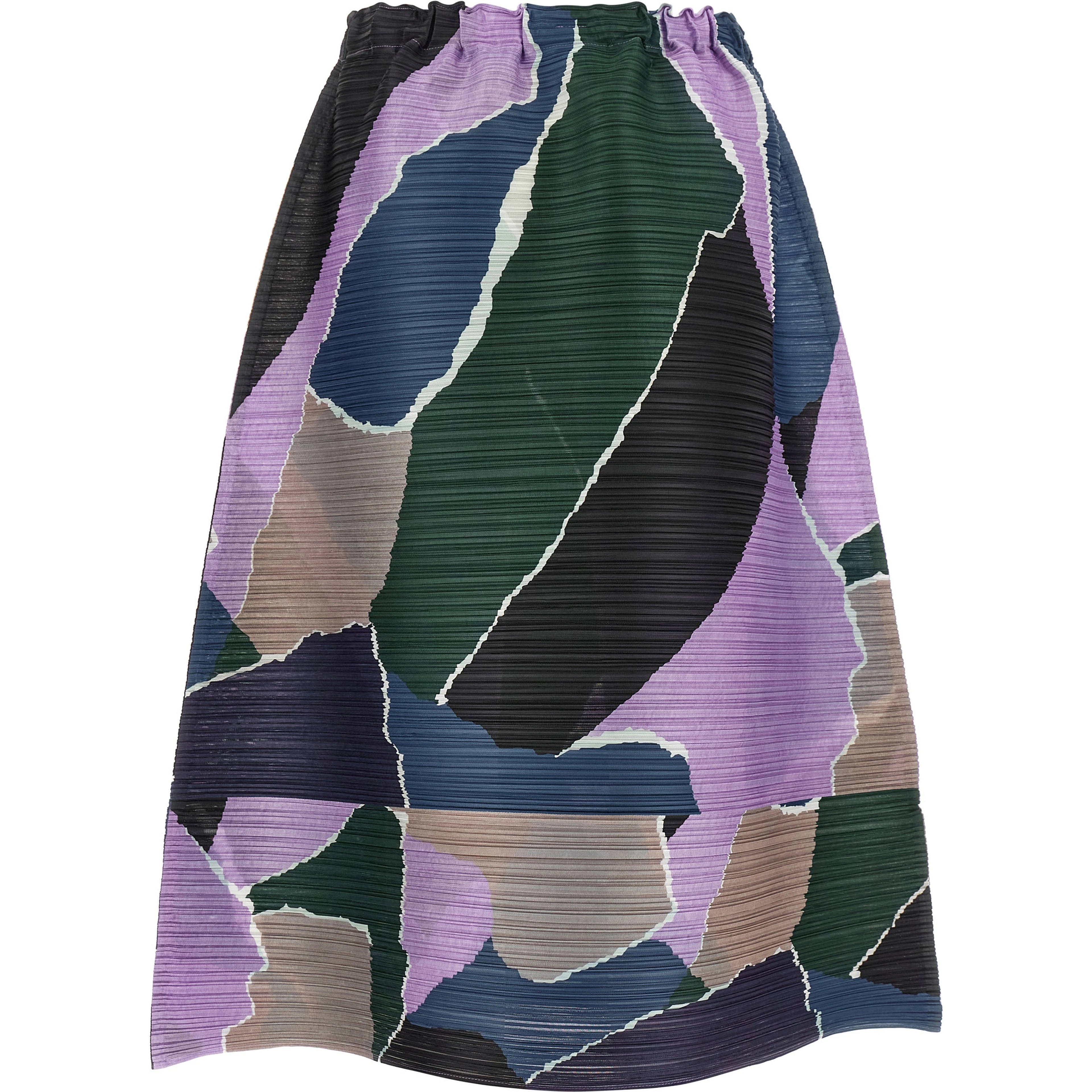 Multicolor Polyester Midi Skirt