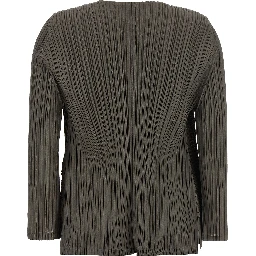 Bicolor Polyester Cardigan
