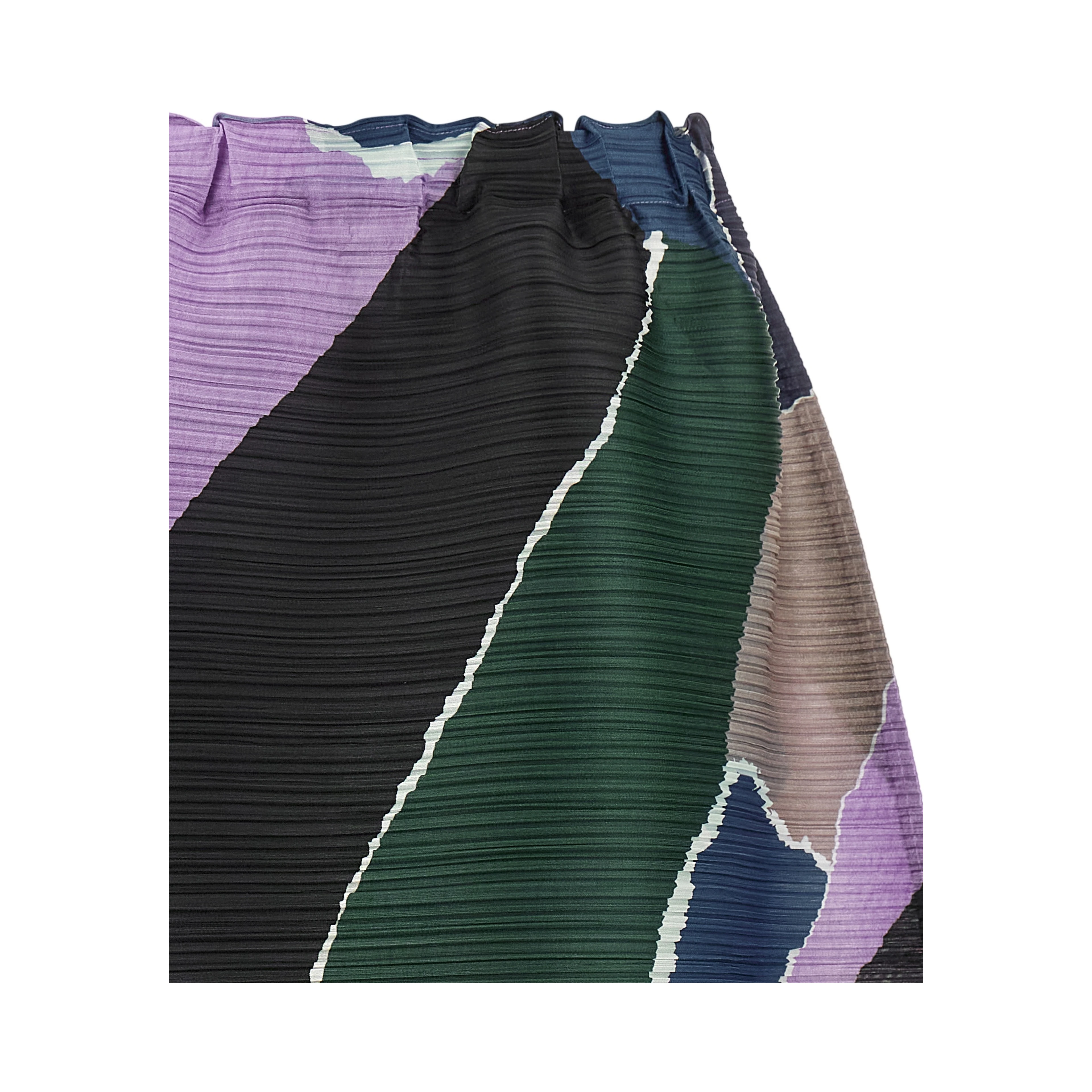 Multicolor Polyester Midi Skirt