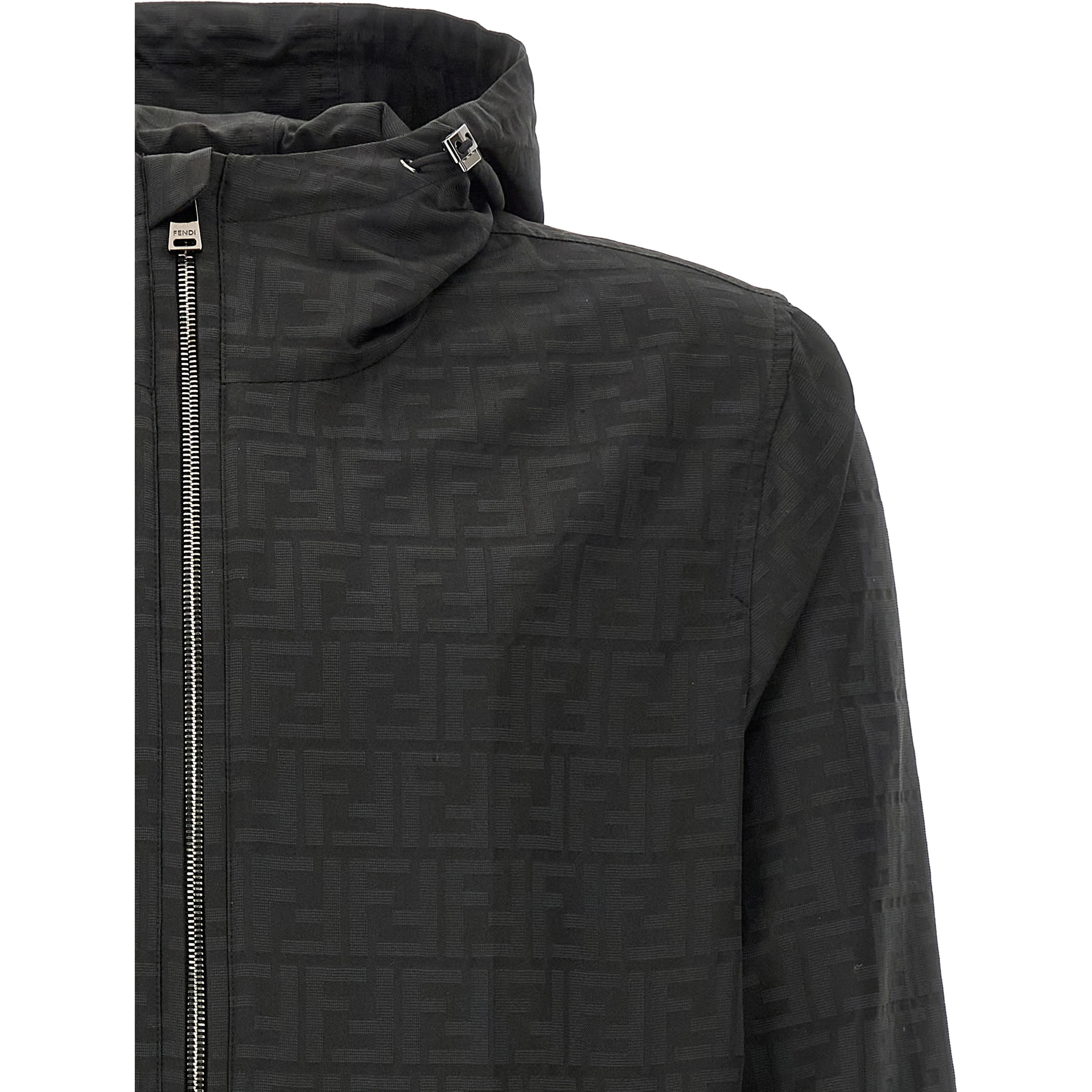 Black Polyester Shell Jacket