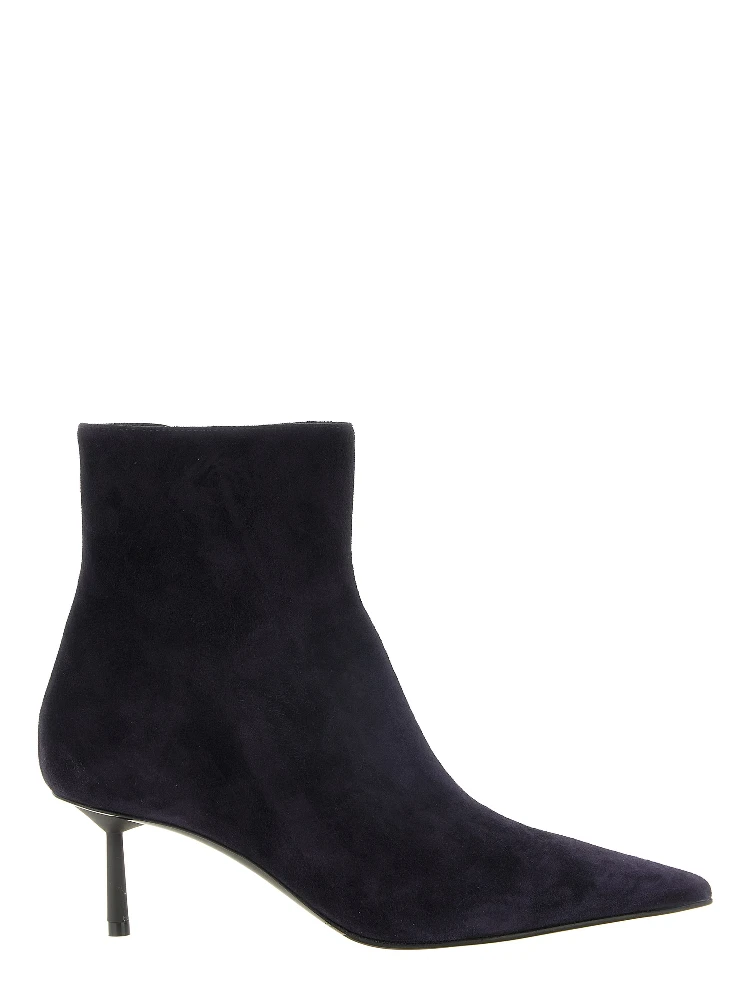 Blue Lambskin Ankle Boots
