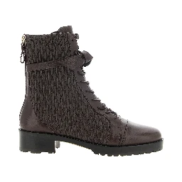 Purple Calfskin Lace-Up Boots