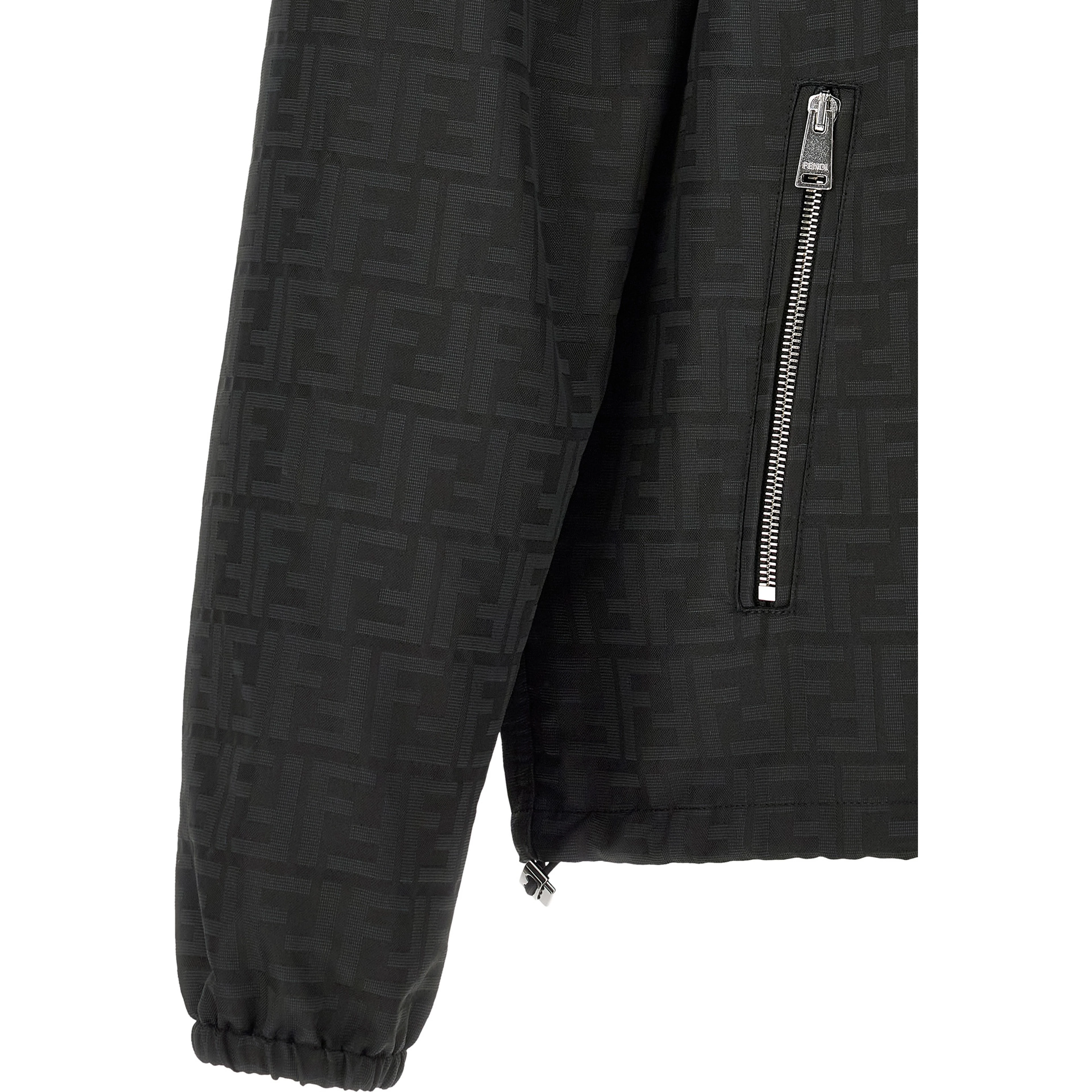 Black Polyester Shell Jacket