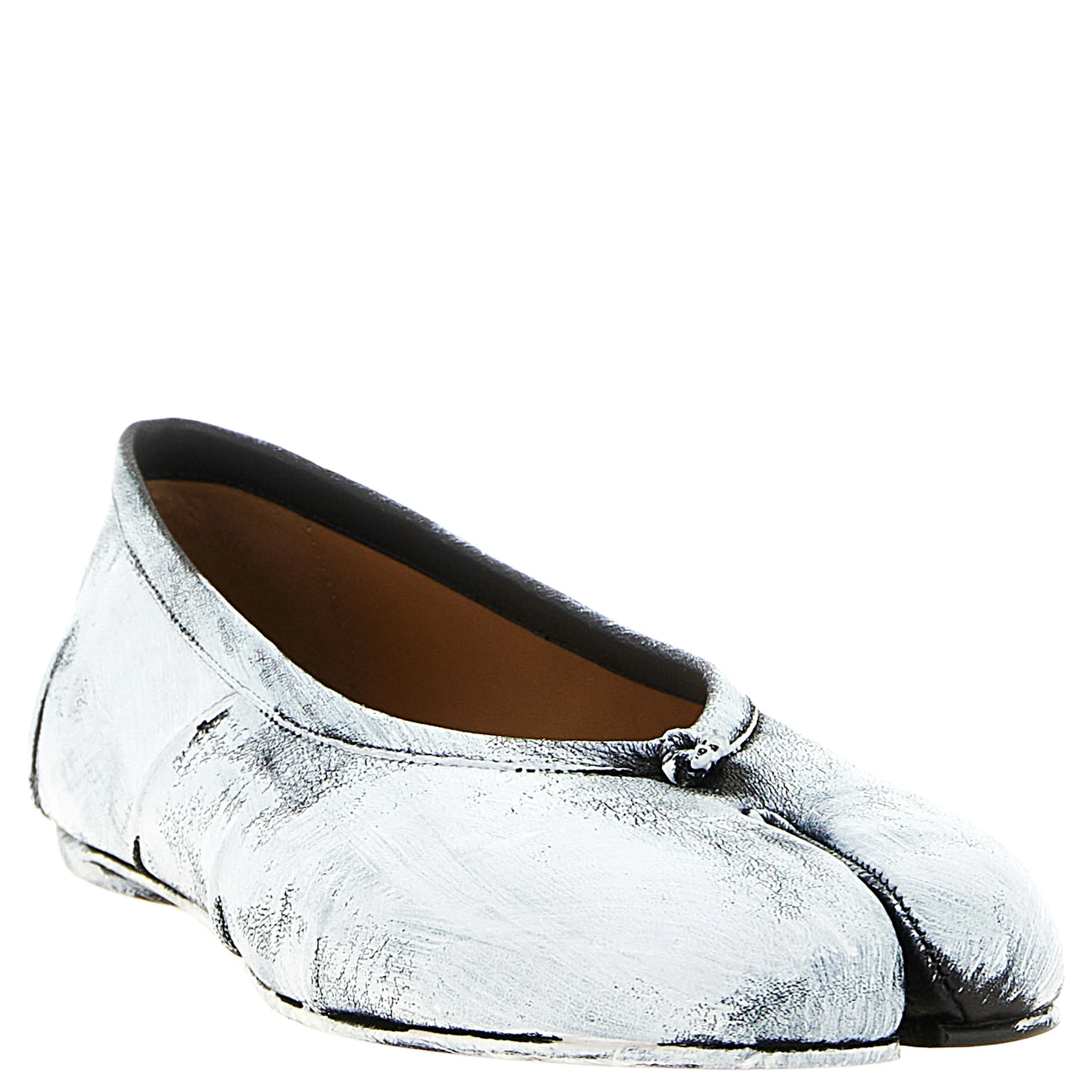 White Lambskin Ballet Flats