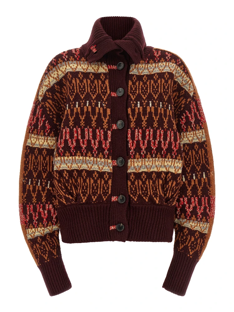 Bordeaux Wool Cardigan