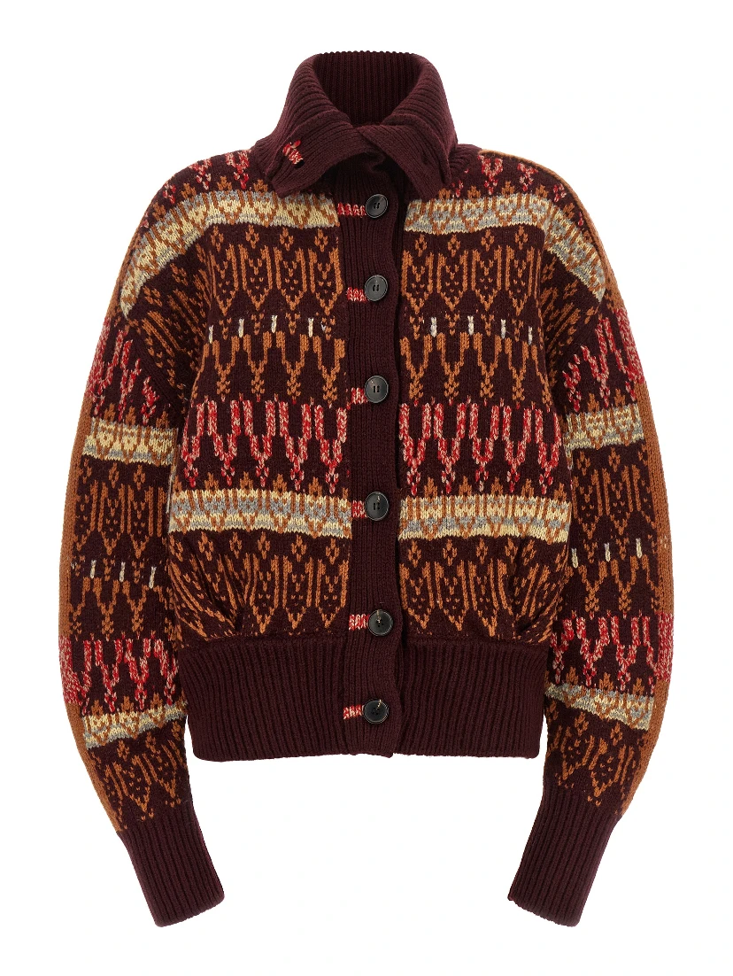 Bordeaux Wool Cardigan