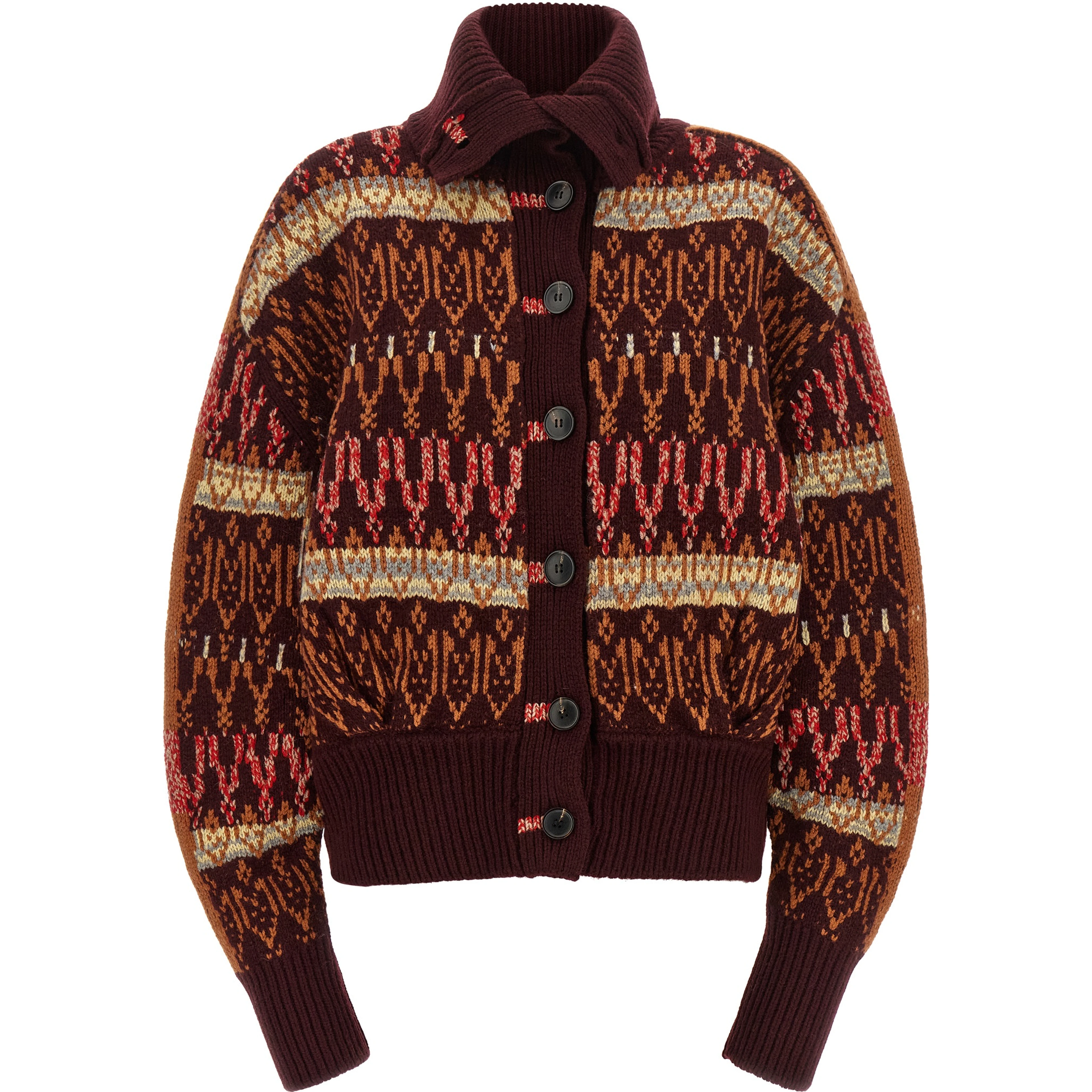 Bordeaux Wool Cardigan