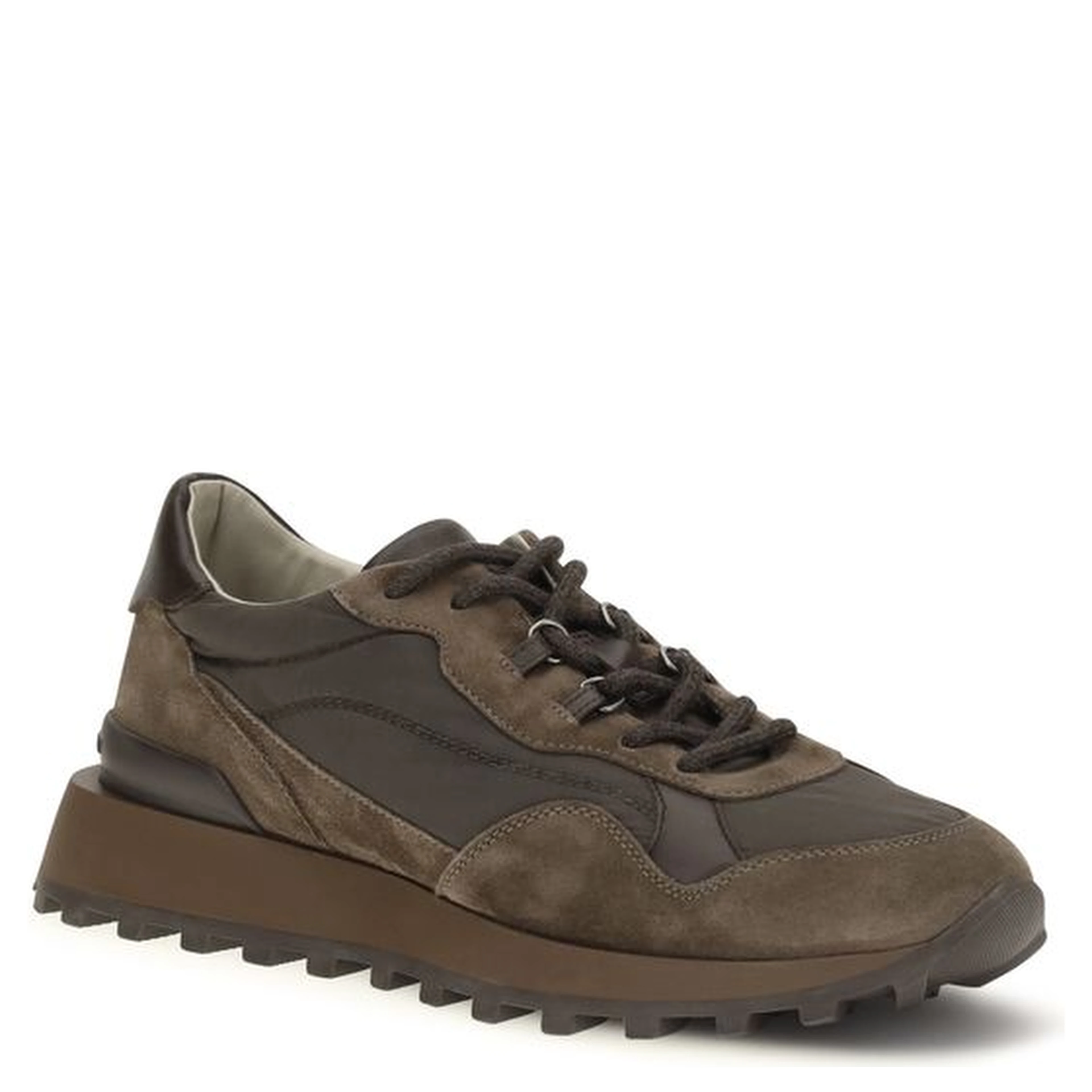 Brown Calf Leather Bos Taurus Athletic Sneakers