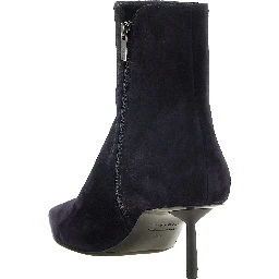 Blue Lambskin Ankle Boots