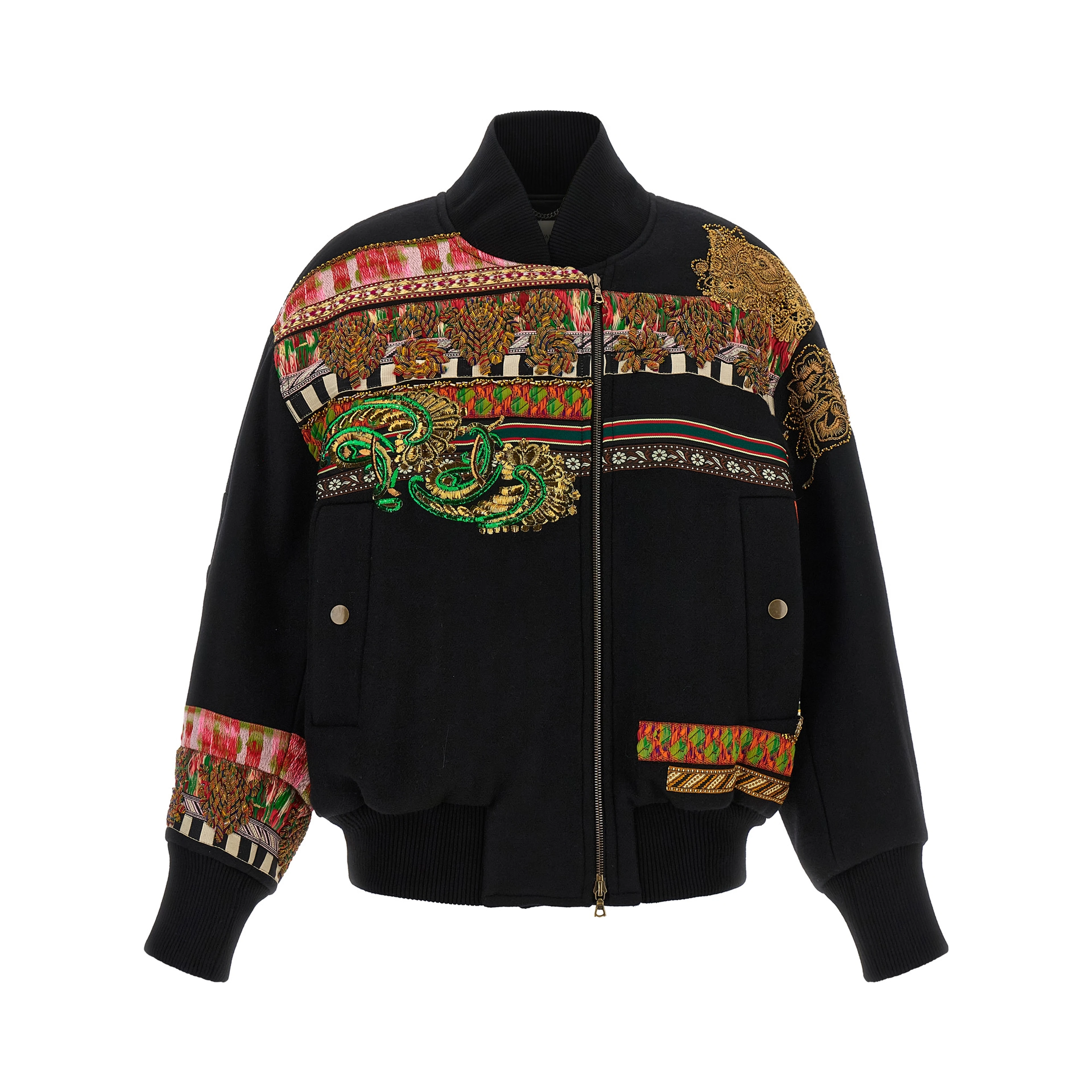 Multicolor Wool Bomber