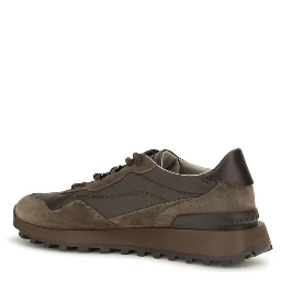 Brown Calf Leather Bos Taurus Athletic Sneakers