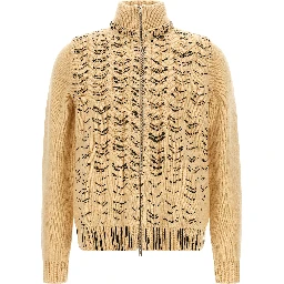 Beige Virgin Wool Cardigan